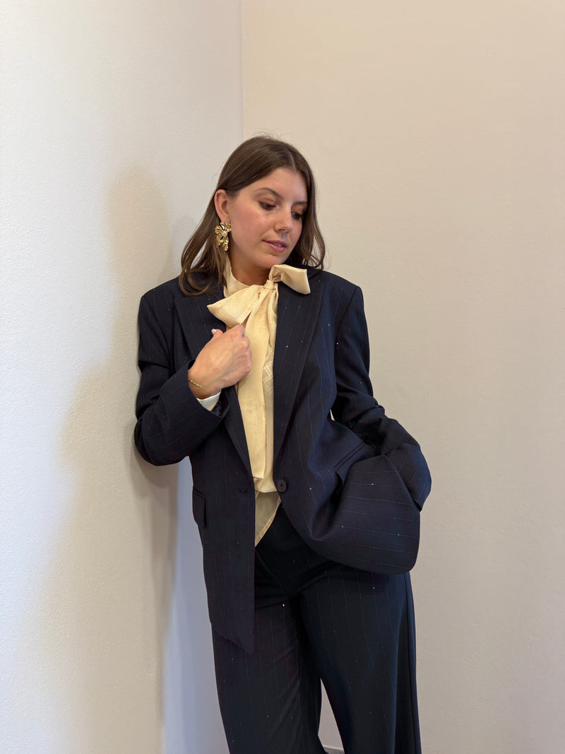Giacca-Blazer gessata paillettes Kontatto