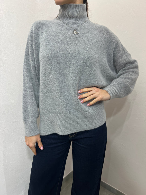 Maglione misto alpaca grigio