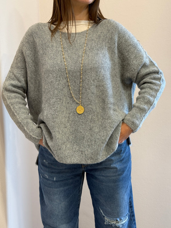 Maglione a barava over grigio chiaro Kontatto