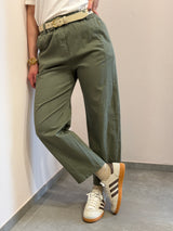 Pantalone dritto verde oliva