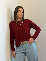 Maglia in viscosa con spacchetti  Kontatto color sangria