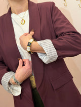 Blazer Bordeaux con Spalle Strutturate