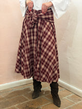 Gonna midi a quadri – Bordeaux e Crema