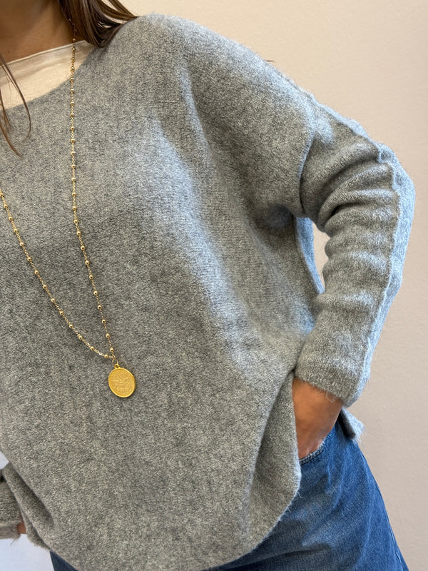 Maglione a barava over grigio chiaro Kontatto