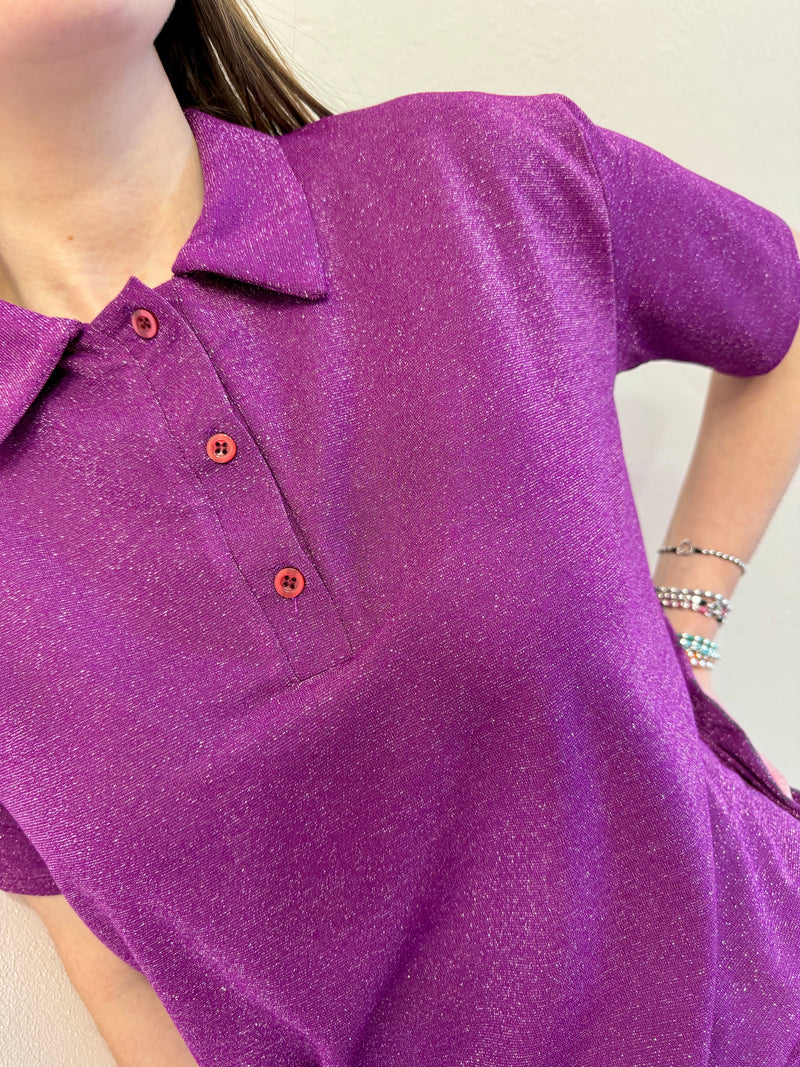 Polo lurex ciclamino Kontatto