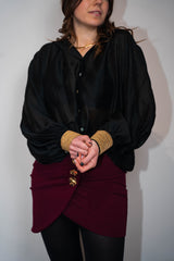 Camicia nera con polsini oro Susy Mix