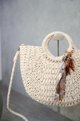 Borsa ventaglio in rafia