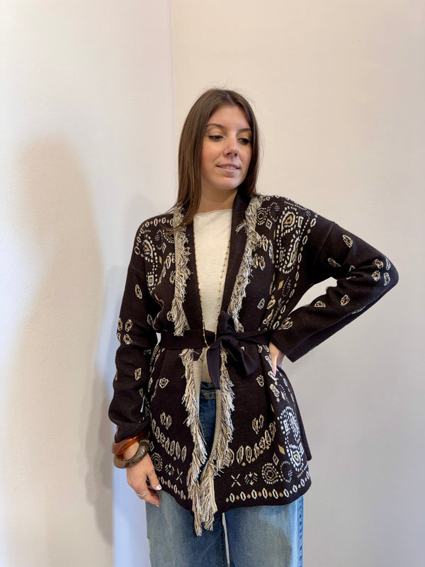 Maxi cardigan fantasia bandana moro