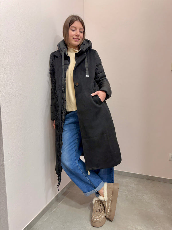 Giubbotto lungo imbottito nero