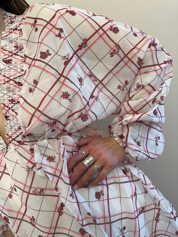 Abito Burgundy check Glamorous