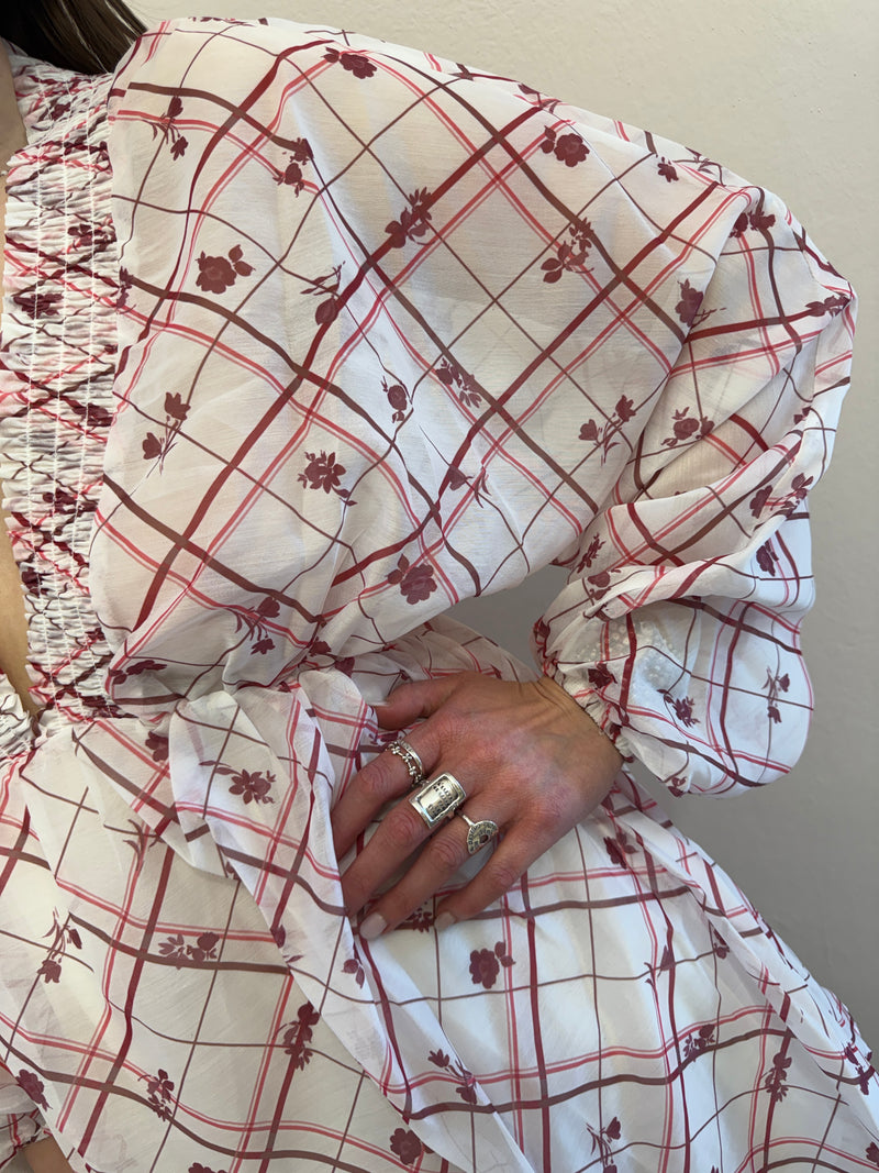 Abito Burgundy check Glamorous