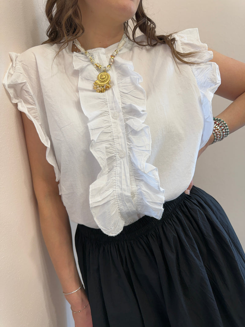 Blusa smanicata bianca