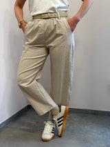 Pantaloni in cotone ,dritti beige