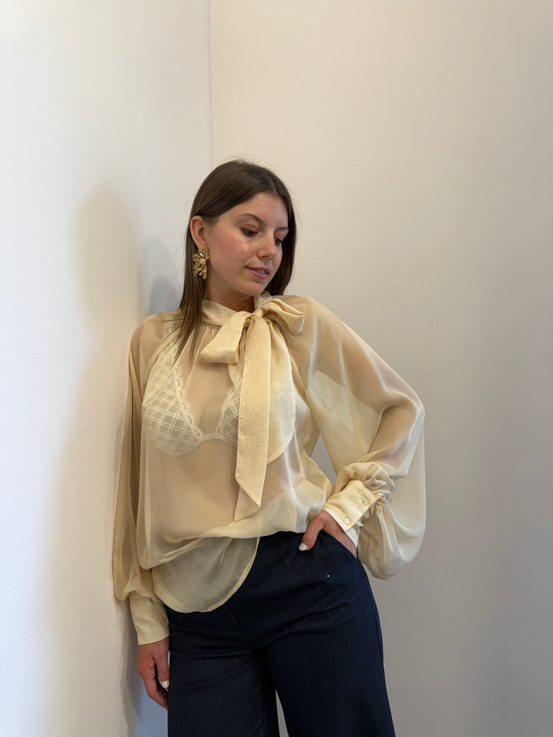 Camicia fiocco avorio Kontatto