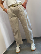 Pantaloni in cotone ,dritti beige