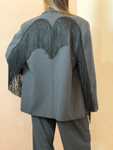Giacca Blazer con Frange e Spalline Strutturate - Lumina