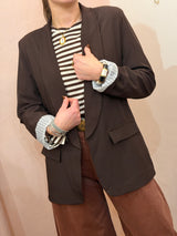 Blazer Marrone con Spalle Strutturate