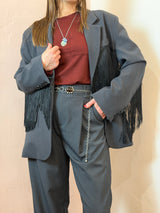 Giacca Blazer con Frange e Spalline Strutturate - Lumina