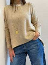 Maglione a barca over beige Kontatto