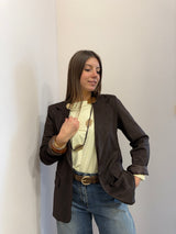 Blazer in suede moro