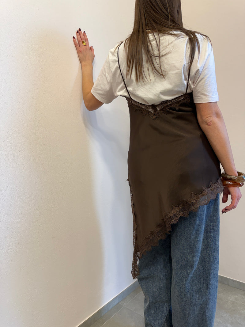 Vestito asimmetrico cioccolato