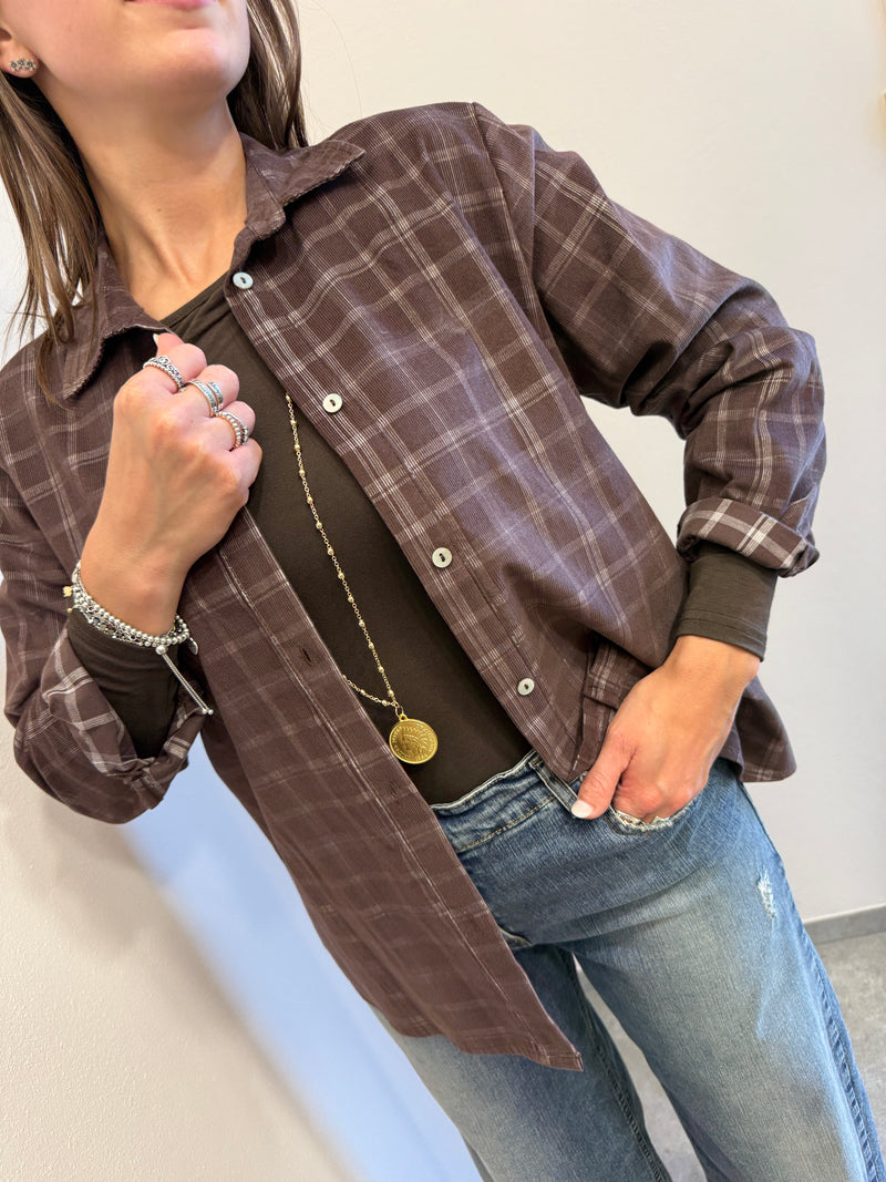 Camicia check marrone Susy Mix