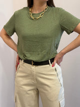 T-shirt in lino, color khaki - Art love