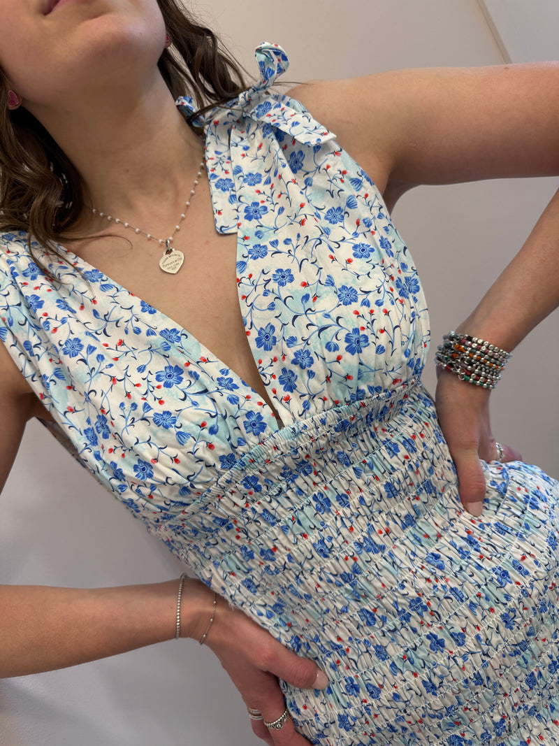 Abito floreale azzurro Glamorous