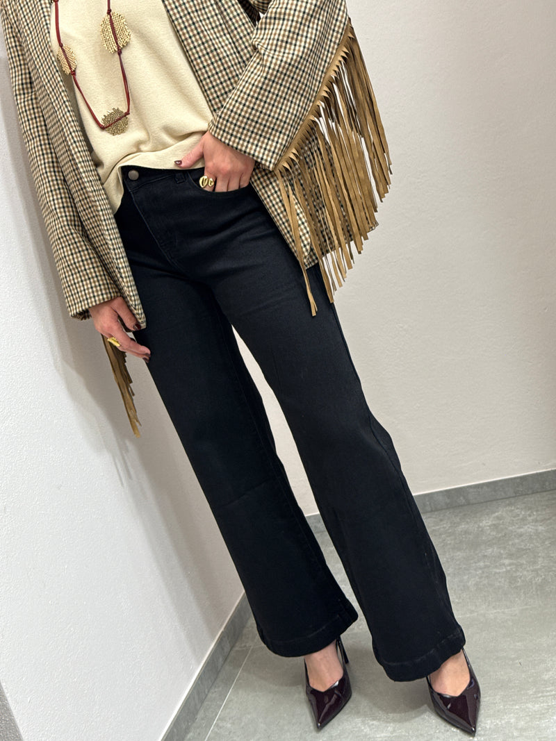 Denim nero wide leg