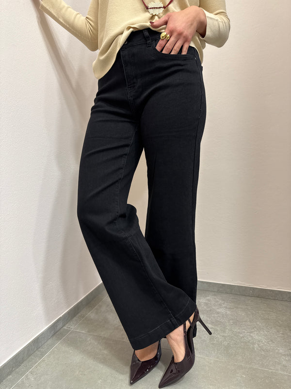 Denim nero wide leg