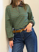Polo a righe verde/marrone