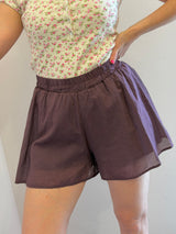 Shorts in mussola, color fico - Tensione in