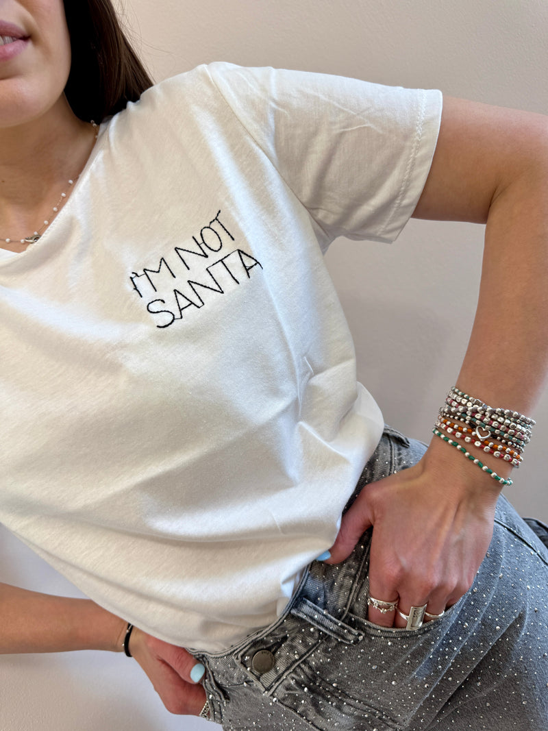 T-shirt con ricami scritti