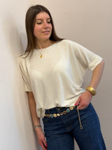 Maglia mezza manica Kontatto panna