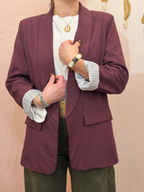 Blazer Bordeaux con Spalle Strutturate