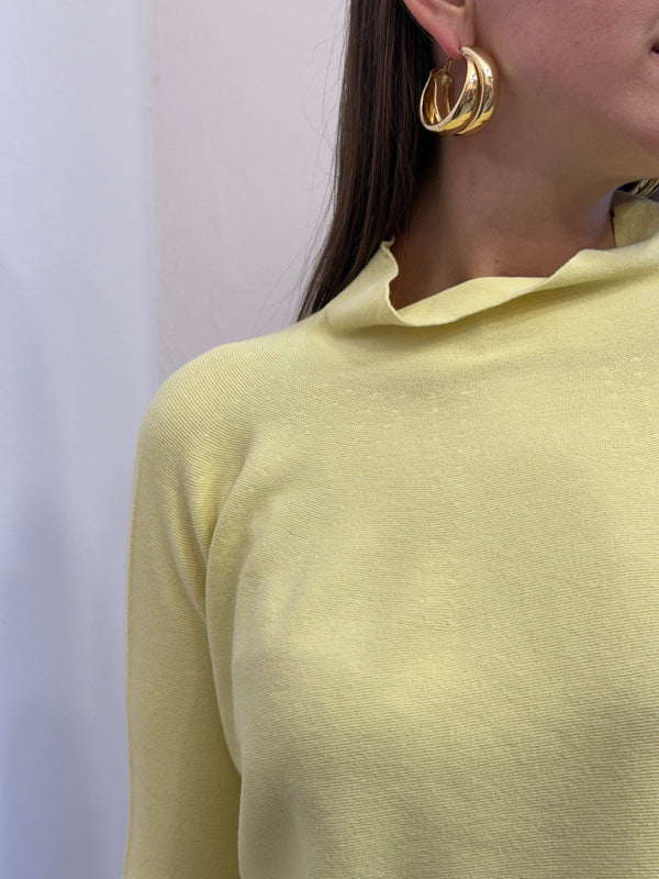 Maglia collo cratere giallo burro  Kontatto