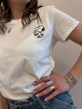 T-shirt con ricamo snoopy