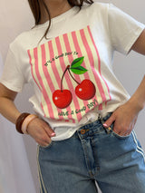 T-shirt print ciliegie