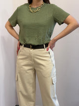 T-shirt in lino, color khaki - Art love