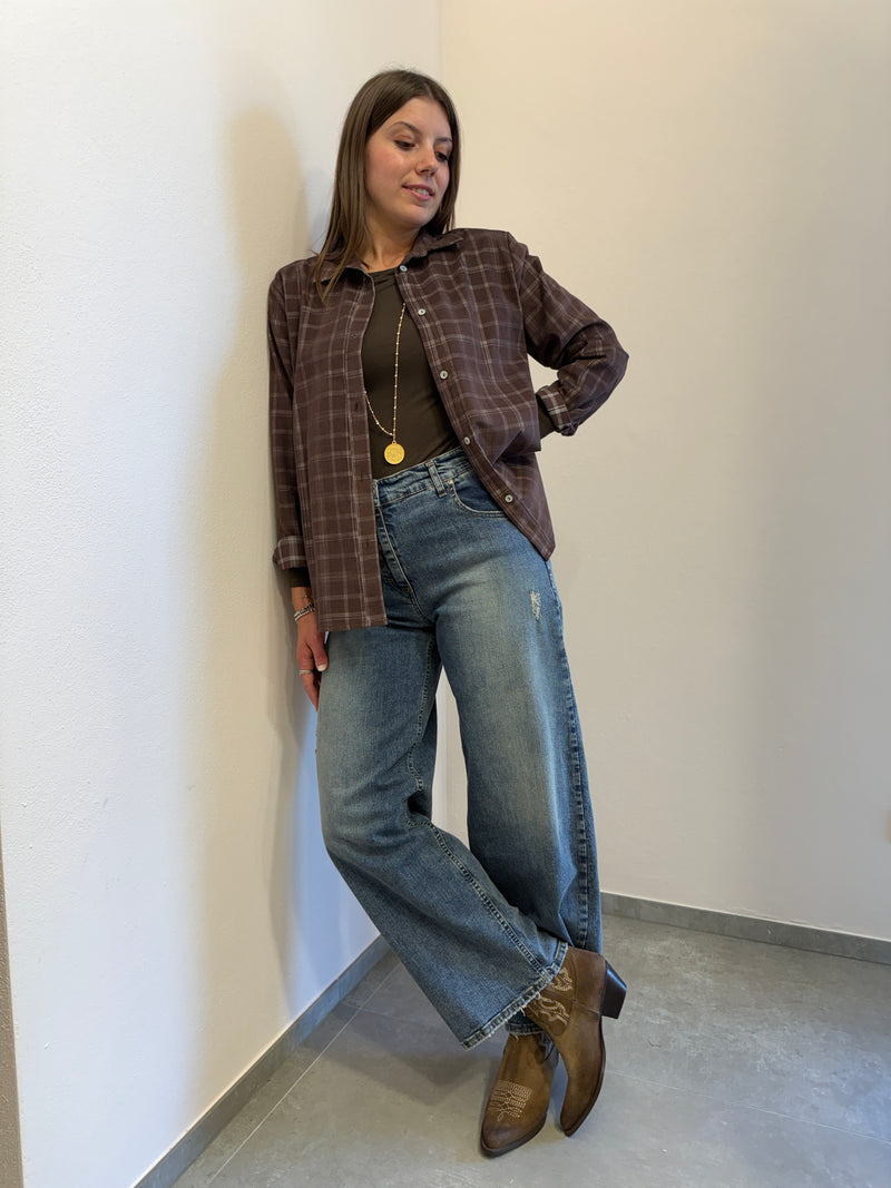 Camicia check marrone Susy Mix