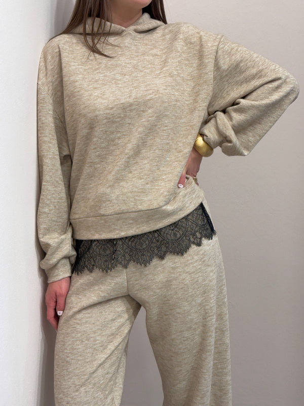 Felpa in pizzo con cappuccio SusyMix