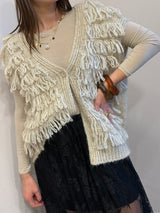 Gilet punto pannocchia sfrangiato