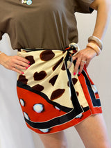 Gonna pareo corta con stampa grafica mix & match - Tensione in
