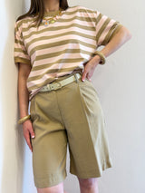 T-shirt a righe, biscotto/rosa - Tensione in
