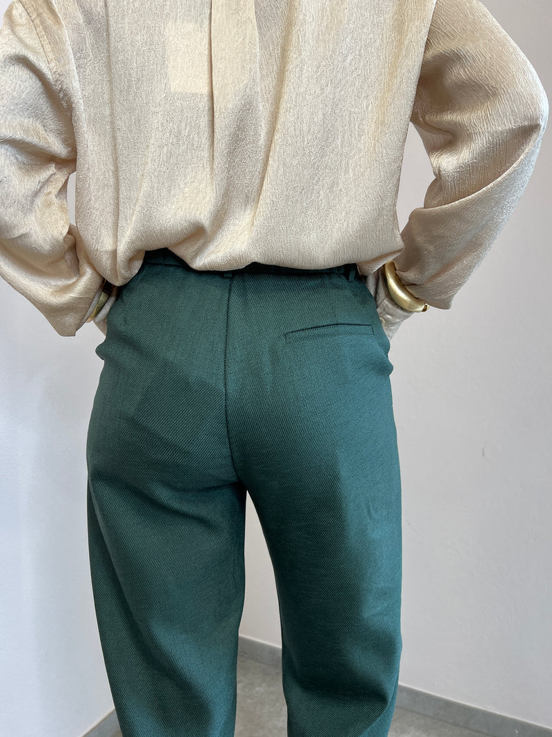 Pantalone a sigaretta verde Lumina