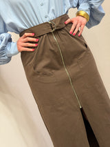 Abito intero  effetto spezzato , azzurro&ciccolato