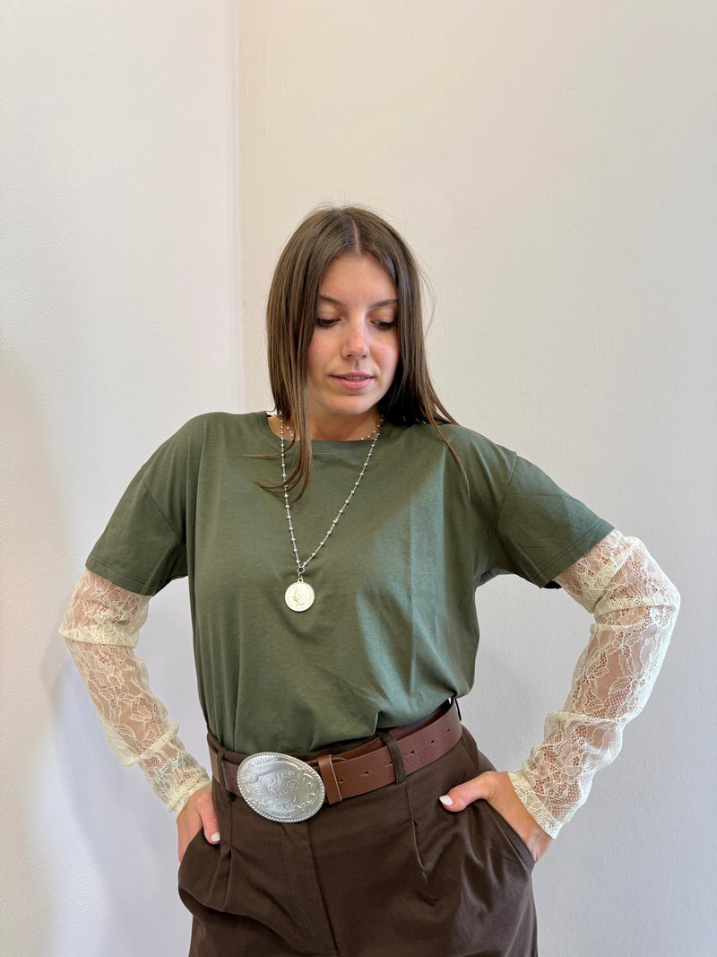 Maglia pizzo Oliva Susy Mix