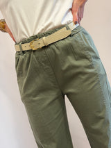 Pantalone dritto verde oliva
