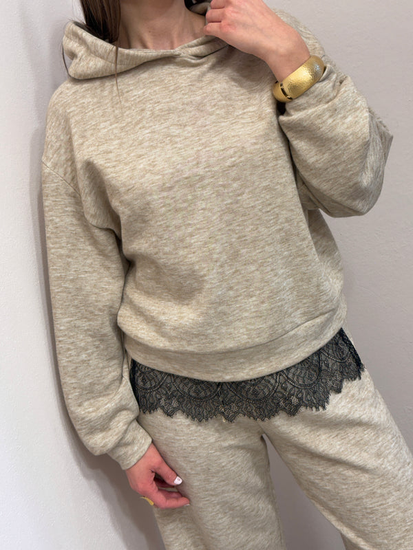 Felpa in pizzo con cappuccio SusyMix