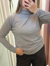 Maglione collo alto grigio